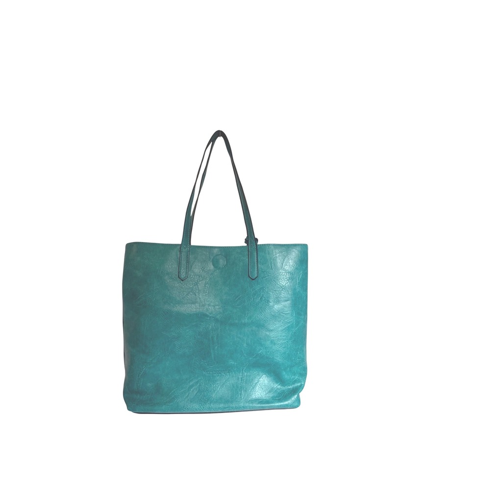 Montana West Teal Blue Faux Leather Tote Bag w/  Pouch and New Lexsion Organizer
